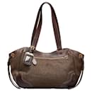 Canapa & Leather Logo Shoulder Bag - Prada