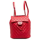 CC Quilted Leather Chain Backpack - Chanel
