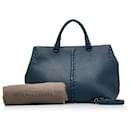 Intrecciato Trim Leather Tote Bag - Bottega Veneta