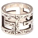 Silver G Cube Cut Out Wide Band - Gucci