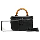 Canvas & Leather Bamboo Vanity Bag - Gucci