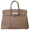 HERMES BIRKIN BAG 35 in Etoupe Leather - 101789 - Hermès