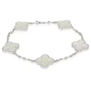 Van Cleef & Arpels Vintage Alhambra Mother Of Pearl Bracelet in 18K white gold