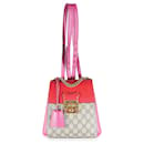 Gucci Multicolor Calfskin Beige GG Supreme Canvas Padlock Backpack