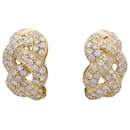 Earrings, Yellow gold “braid”, diamants. - inconnue