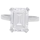 Platinum solitaire ring, white gold and diamond 4,05 carats. - inconnue