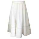 Alexander McQueen Ivory Denim Midi Skirt - Autre Marque