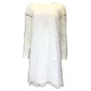 Paule Ka White Long Sleeved Swirl Dress - Autre Marque
