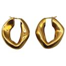 Celine Gold Plated Brass Swirl Hoop Earrings - Autre Marque