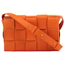 Bottega Veneta Maxi Intrecciato Cassette Leather Shoulder Bag in vibrant Orange