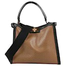 Fendi Peek-a-boo X-Light Punching Leather 2Way Handbag 8BN310
