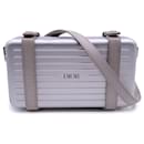 Silver Metal Personal Clutch On Strap Crossbody Bag - Autre Marque