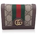 Mini portefeuille avec porte-cartes GG Monogram Supreme Web Ophidia - Gucci