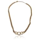 Vintage Gold Metal Chain Link Crystal Necklace - Christian Dior