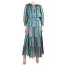 Conjunto de blusa con volantes de rayas multicolor y falda midi - talla UK 10 - Zimmermann