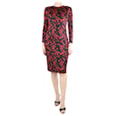 Black floral-printed fitted midi dress - size UK 12 - Givenchy