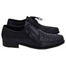 Bottega Veneta Intrecciato Derby Shoes in Black Leather