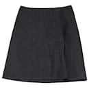 Theory Textured A-Line Skirt in Black Cotton