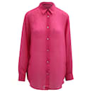 Acne Studios Sheer Button Down Shirt in Pink Polyester