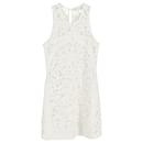 Maje Reverie Crochet Mini Dress in White Cotton