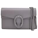 Gucci Super Mini Dionysus Shoulder Bag in Grey Leather
