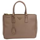 Prada Saffiano Lux Large lined Zip Tote in Beige Leather