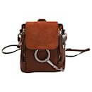 Chloé Mini Faye Backpack in Brown Leather And Suede