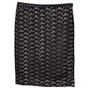 Diane Von Furstenberg Lace Nude Lining Pencil Skirt in Black Cotton