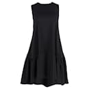 Victoria Beckham Ruffle-Hem Poplin Dress in Black Polyester