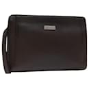 BURBERRY Clutch Bag Leather Brown Auth bs12798 - Burberry