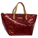 LOUIS VUITTON Monogram Vernis Belvee PM Hand Bag Pomme D'amour M93583 auth 69557 - Louis Vuitton