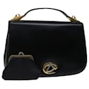 Christian Dior Hand Bag Leather Black Auth bs12728