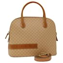 CELINE Macadam Canvas Hand Bag PVC Leather 2way Beige Auth 69018 - Céline