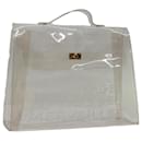 HERMES Vinyl Kelly Hand Bag Vinyl Clear Auth 69326 - Hermès