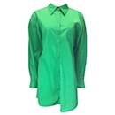 Maison Rabih Kayrouz Green Long Sleeved Backless Button-down Nylon Shirt Dress - Autre Marque