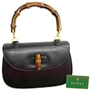 Gucci Bamboo Flap Top Handle Bag  Leather Handbag in Excellent condition