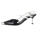 Black leather slingback heels - size EU 39 - Prada