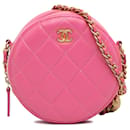 Chanel Pink Quilted Lambskin Round As Earth Crossbody