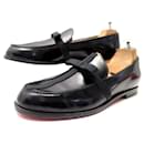 NEW CHRISTIAN LOUBOUTIN SHOES 40.5 BLACK PATENT LEATHER MOCCASINS LOAFERS - Christian Louboutin
