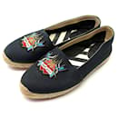CHAUSSURES CHRISTIAN LOUBOUTIN MOM AND DAD 40 ESPADRILLES TISSU NOIR SHOES - Christian Louboutin