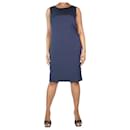 Blue sleeveless midi dress - size UK 16 - Akris