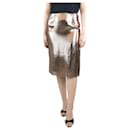 Gold metallic silk-blend midi skirt - size UK 10 - Lanvin