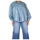 Stone blue cotton smocked blouse - size UK 12 - Isabel Marant Etoile
