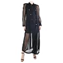 Black double-breasted sheer trench coat - size L - Comme Des Garcons