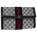 GUCCI GG Supreme Sherry Line Clutch Bag PVC Navy Red 89 01 006 auth 68981 - Gucci