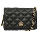 GIVENCHY Quilted Chain Shoulder Bag Leather Black Auth am5981 - Givenchy