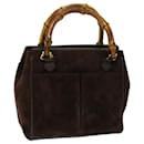 GUCCI Bamboo Hand Bag Suede Brown 000 122 0316 Auth ep3824 - Gucci