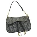 Christian Dior Trotter Canvas Saddle bag Hand Bag Navy Auth bs13140