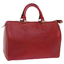 Louis Vuitton Epi Speedy 30 Bolsa de Mão Castelhano Vermelho M43007 Autenticação de LV 68483
