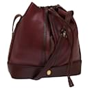 CARTIER Shoulder Bag Leather Bordeaux Auth ki4290 - Cartier